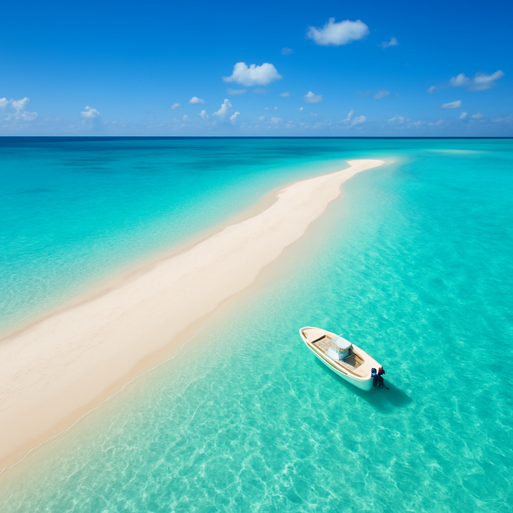 Bahamas sandbar aerial view